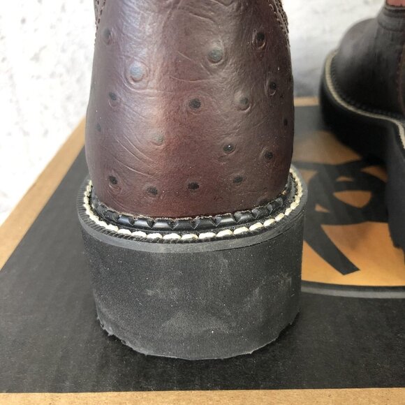 Ariat Fatbaby Boots Womens Size 7.5 Brown Ostrich Print Blush Suede 4LR 14765 - Picture 15 of 16